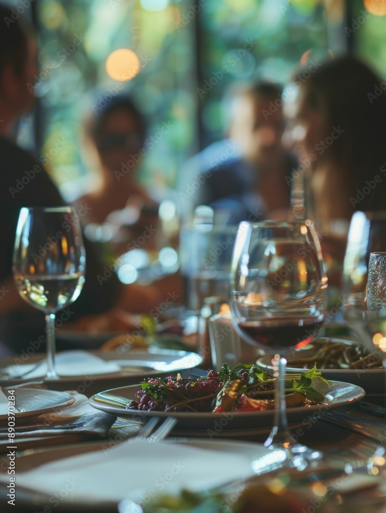 Obraz premium A gathering of friends sharing wine and conversation