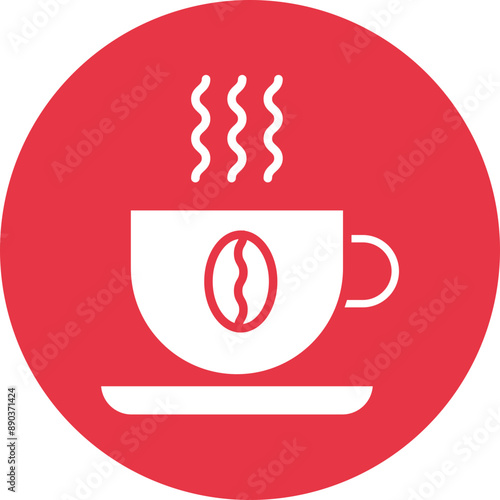 Coffee glyph circle icon