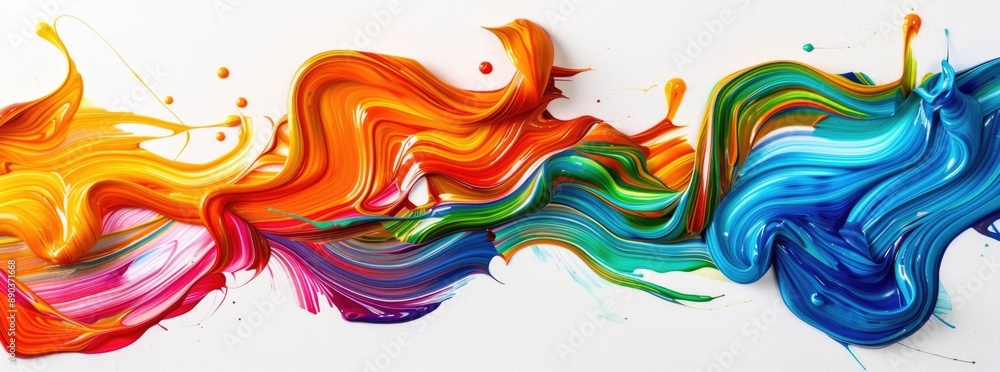 Abstract colorful splashes of paint on white background. Abstract colorful splashes of paint on white background.