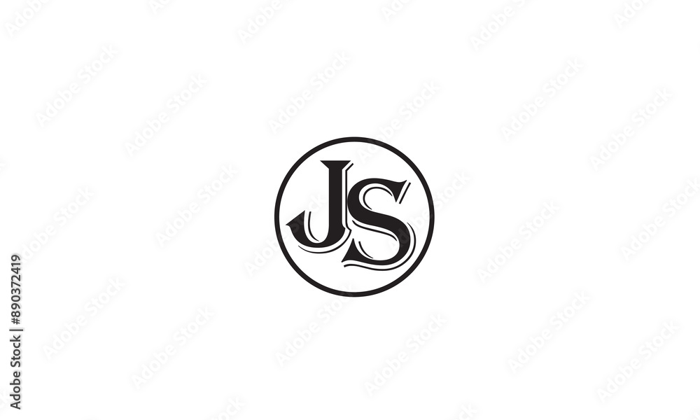 Fototapeta premium JS, SJ , J , S , Abstract Letters Logo Monogram