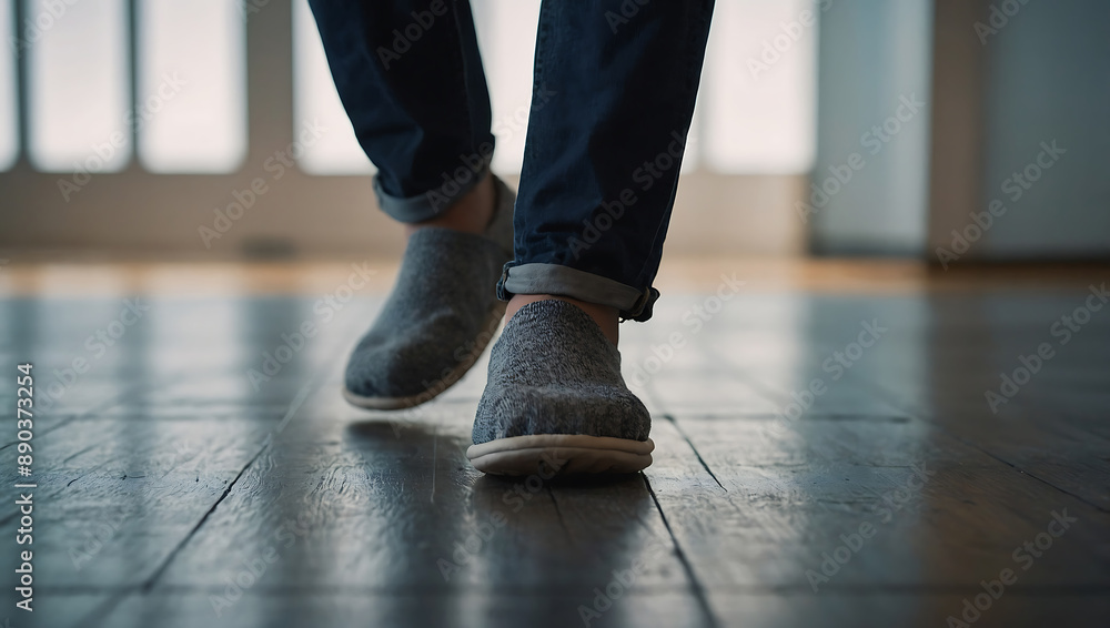 Fototapeta premium legs of a person in shoes