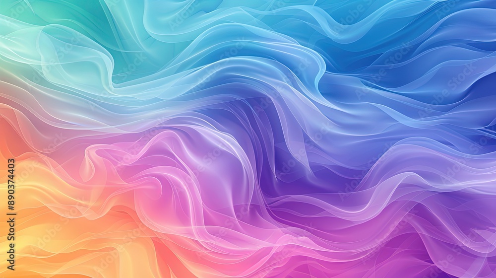 Vibrant, Multicolored Wave-Like Pattern in Abstract Ocean Design Vibrant, Multicolored Wave-Like Pattern in Abstract Ocean Design