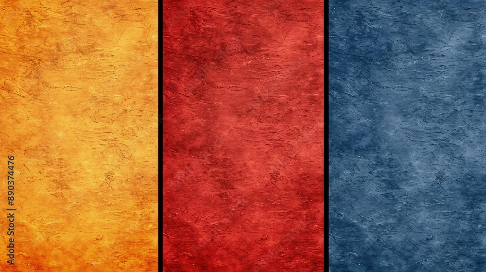 Three-Toned Rectangular Panels with Varied Textures and Colors Three-Toned Rectangular Panels with Varied Textures and Colors