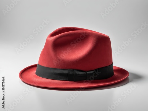 red fedora hat isolated on white background