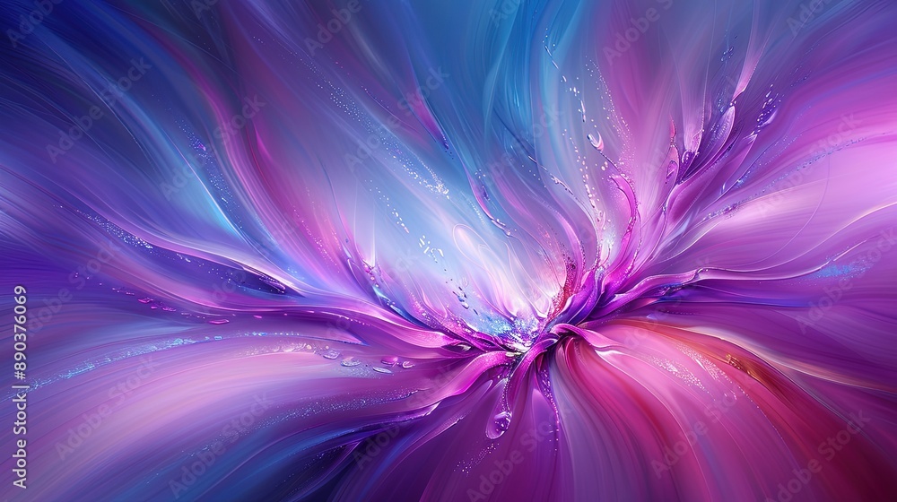 Abstract Close-Up of Purple and Blue Floral Petals with Blurred Background Abstract Close-Up of Purple and Blue Floral Petals with Blurred Background