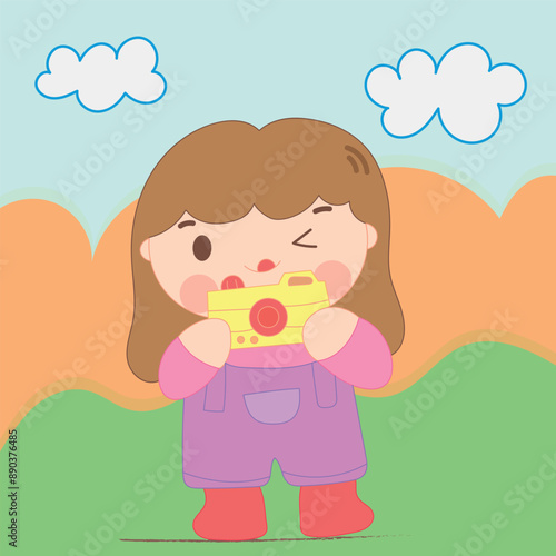 girl cute vector  photo