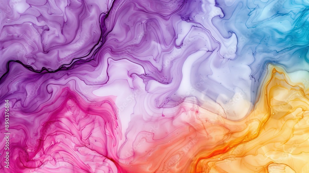 Vibrant Abstract Art Piece with Fluid Textures and Waves Vibrant Abstract Art Piece with Fluid Textures and Waves