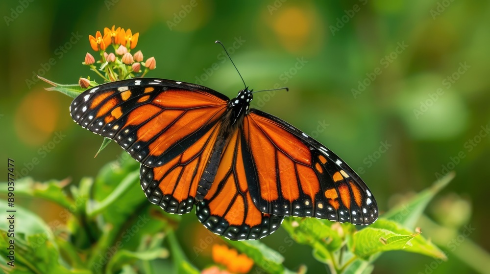 Monarch butterfly resting on a wildflower Monarch butterfly resting on a wildflower