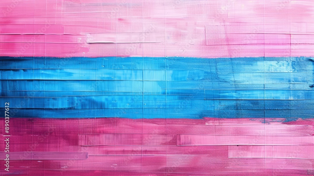 Abstract Expressionist Painting with Diagonal Horizontal Brushstrokes in Blue, Pink and Purple Abstract Expressionist Painting with Diagonal Horizontal Brushstrokes in Blue, Pink and Purple