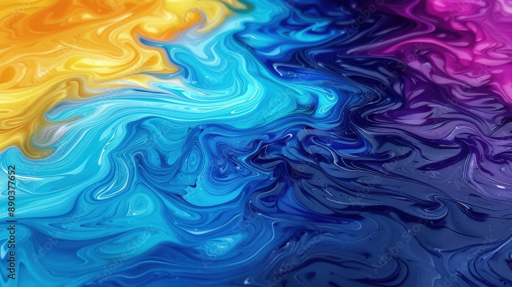 Abstract Impressionistic Painting with Vibrant Color Palette