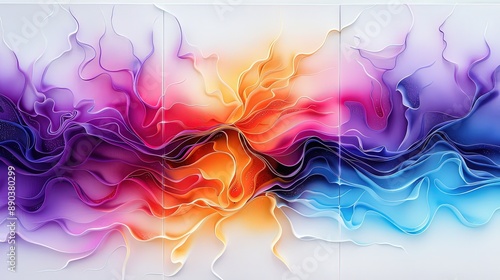 Abstract Digital Art Piece Showcasing Vibrant Wave Patterns