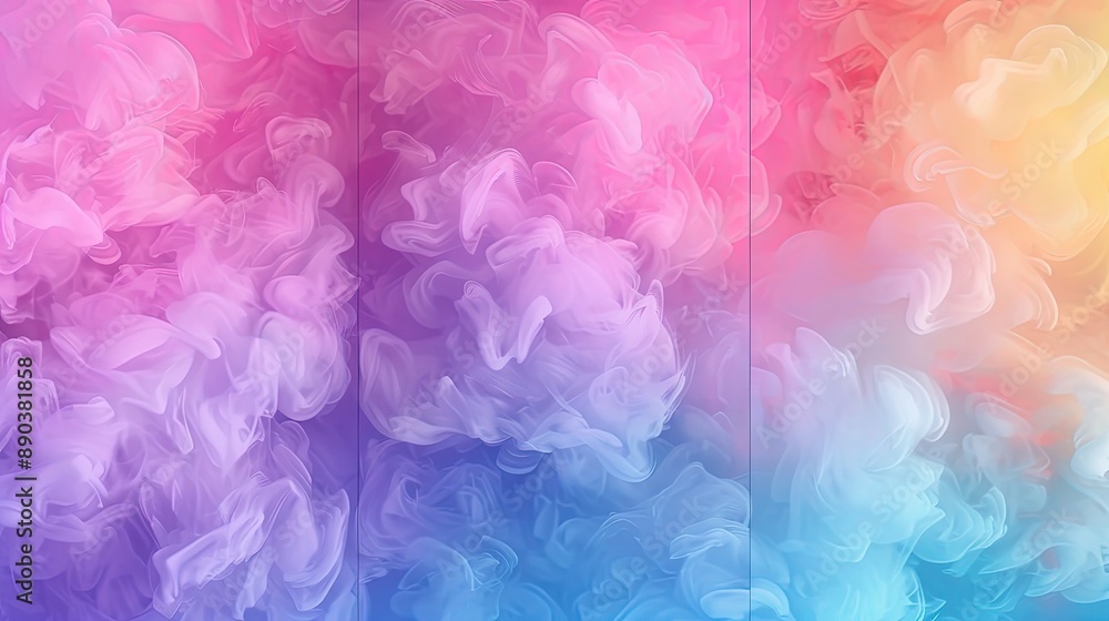 Fototapeta premium Ethereal Clouds Painting with Artistic Framing