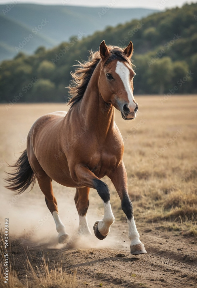 A playful Mustang running free in the wild. A playful Mustang running free in the wild.
