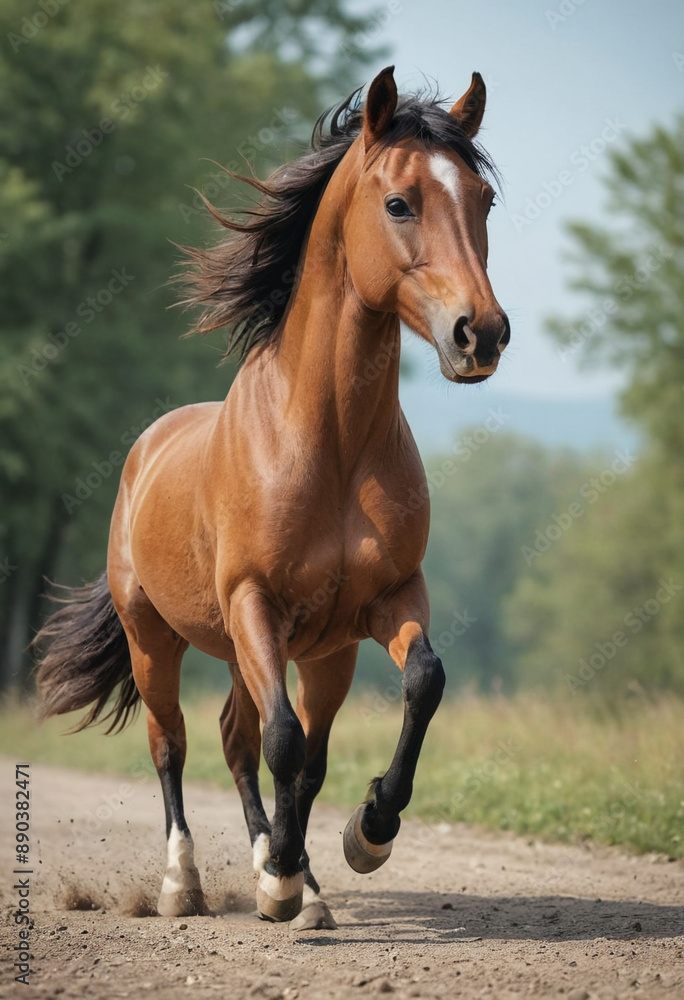 A playful Mustang running free in the wild. A playful Mustang running free in the wild.