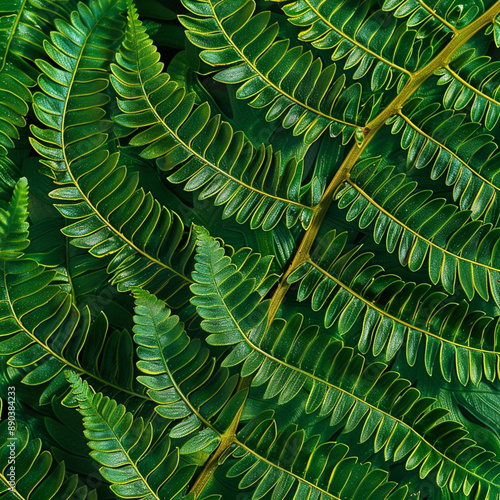 Natural background pattern of green fern leaves