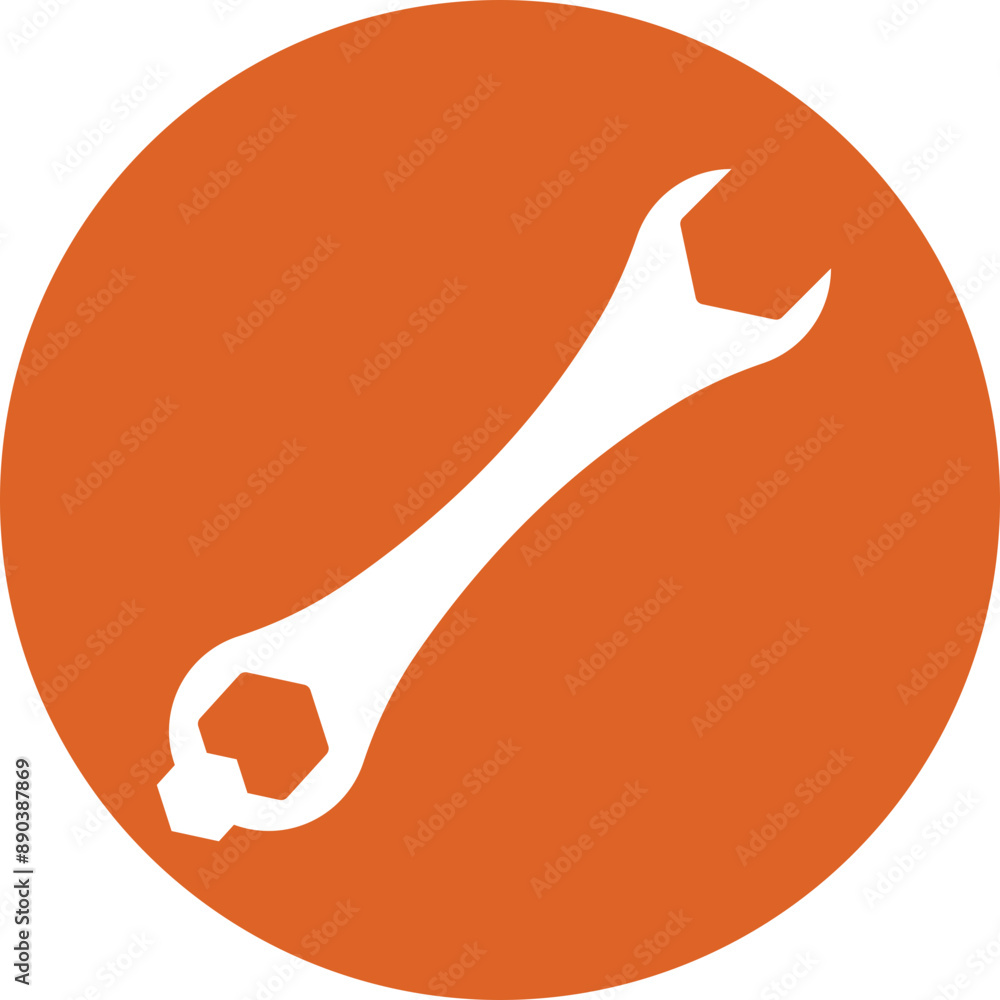 Wrench glyph circle icon