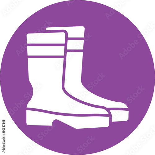 Boots glyph circle icon