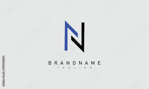 FN, NF letter modern branding logo, Abstract letters FN or NF initials monogram logo vector template, Initial Letter FN Logo - Minimal Business Logo for Alphabet F and N, FN or NF and icon design .
