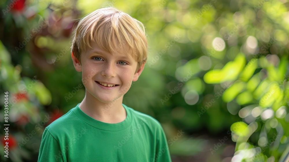 The smiling boy in garden The smiling boy in garden