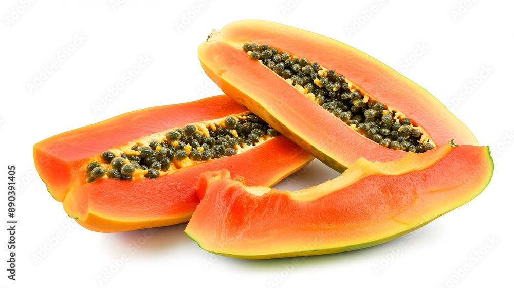 papaya fruit isolated on white background papaya fruit isolated on white background