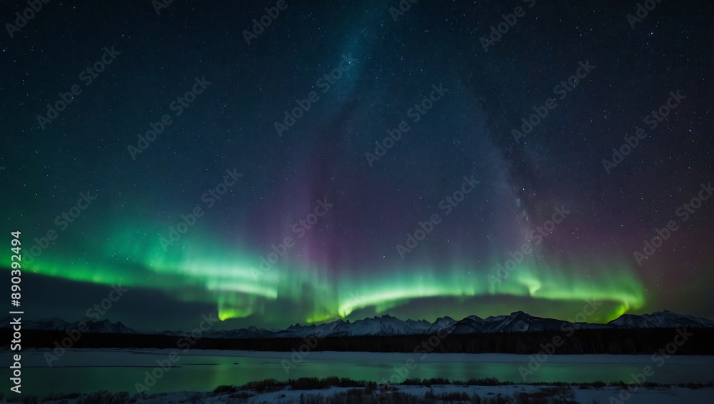 aurora borealis over the sea aurora borealis over the sea
