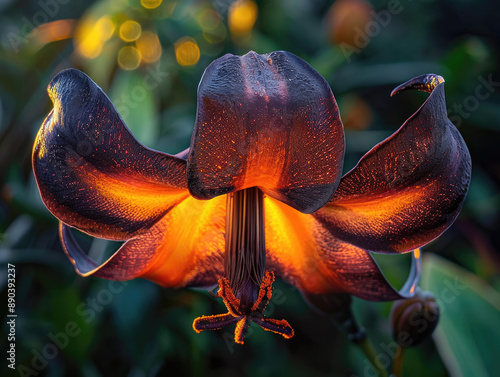 Mysterious Rare Black Bat Flower in Vivid Smartphone Capture photo