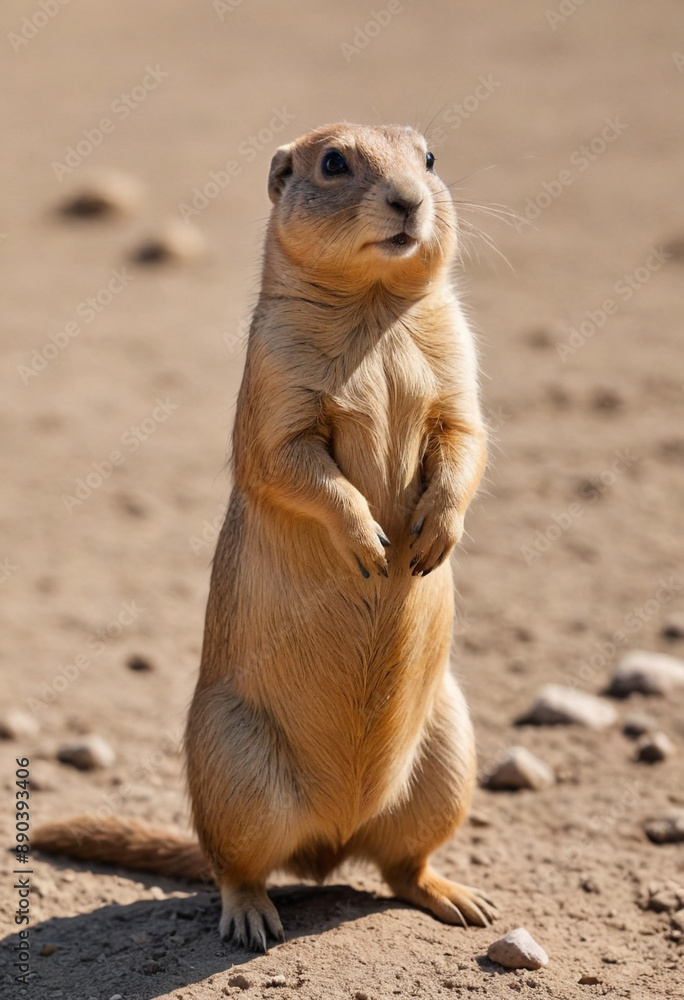 A prairie dog standing on its hind legs. A prairie dog standing on its hind legs.