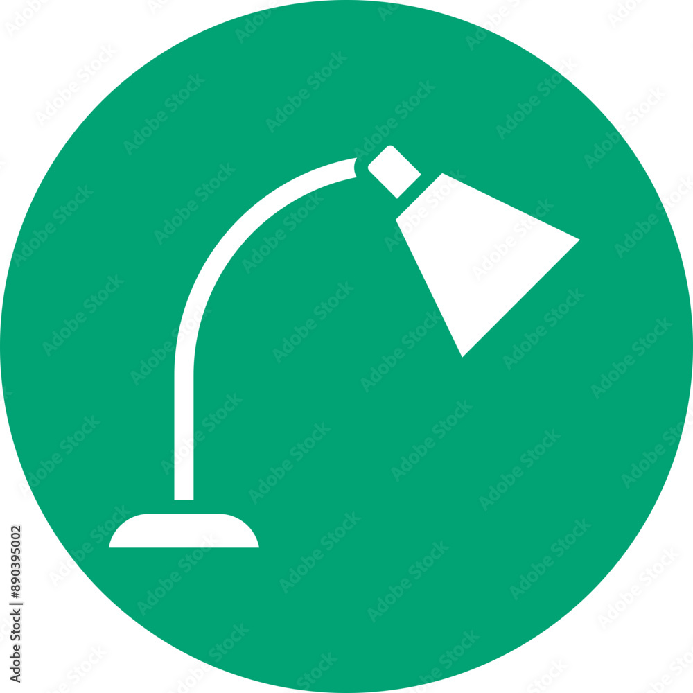 Desk lamp glyph circle icon Desk lamp glyph circle icon