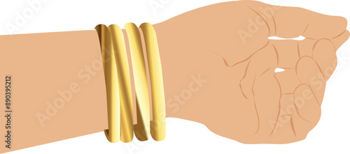 gold bangles clipart or illustration isolated on a white background.