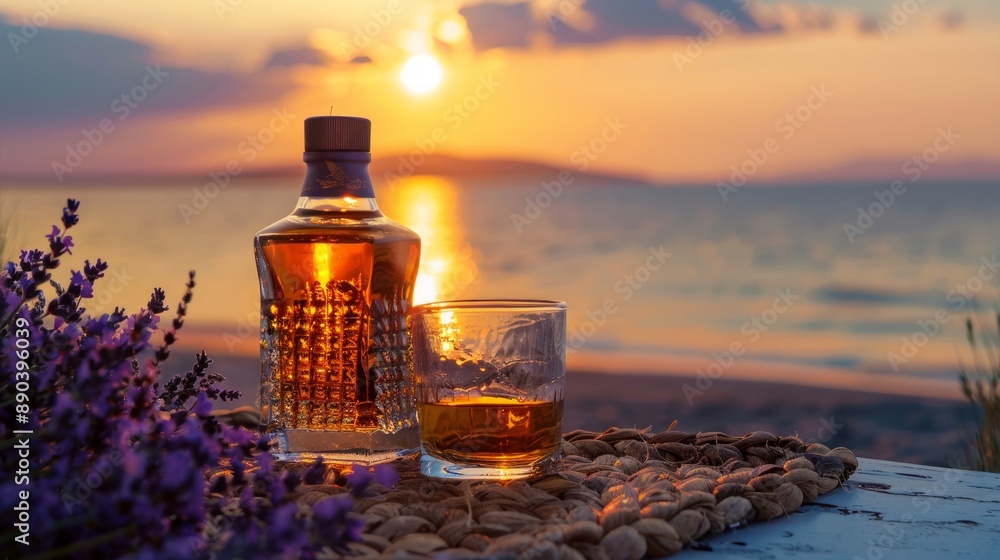 Sunset Whiskey on the Beach with Lavender Sunset Whiskey on the Beach with Lavender