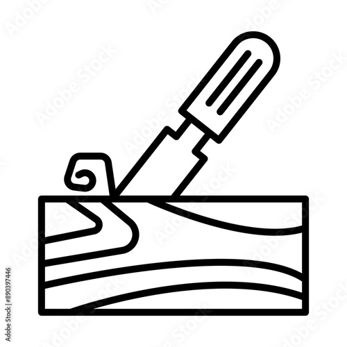 Wood Carving line icon
