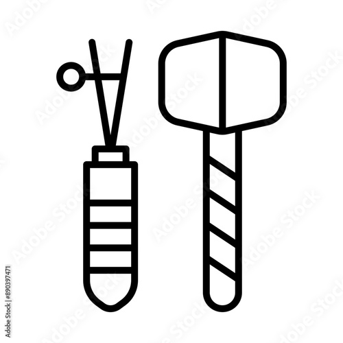 Leatherworking Tools line icon