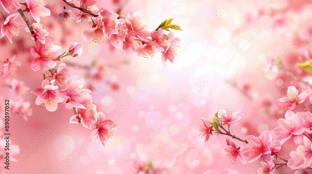 Beautiful Cherry Blossom Background. Pink Spring Floral Setting Beautiful Cherry Blossom Background. Pink Spring Floral Setting