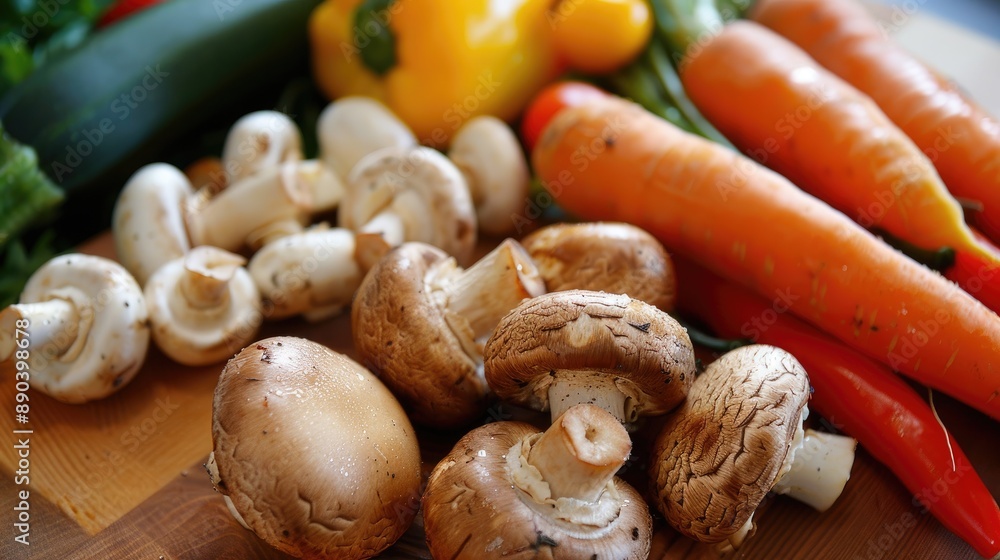 Healthy Eating with Mushrooms Zucchini Carrots and Peppers Healthy Eating with Mushrooms Zucchini Carrots and Peppers