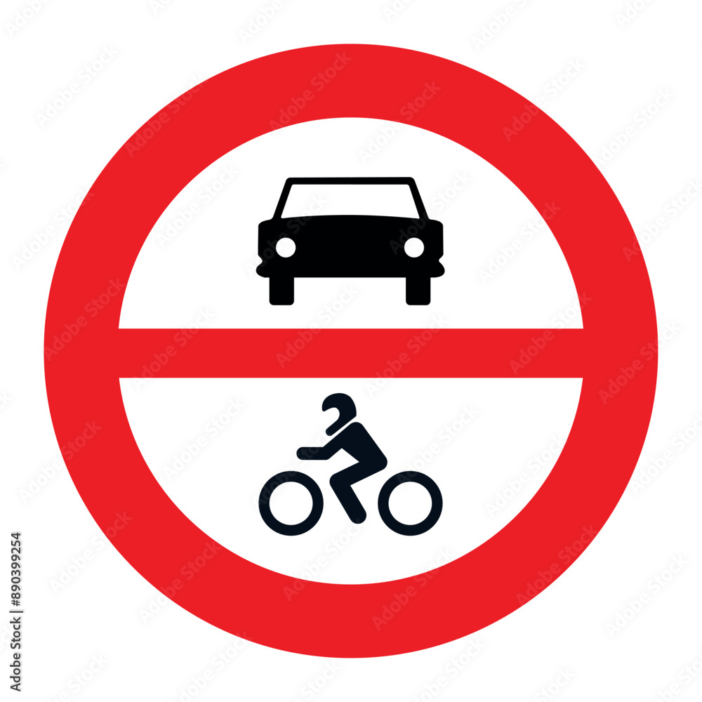 PROHIBITORI SIGN, R-102 - No motor vehicles PROHIBITORI SIGN, R-102 - No motor vehicles