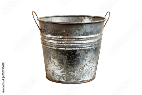 Old rusty bucket with handles insulated photo