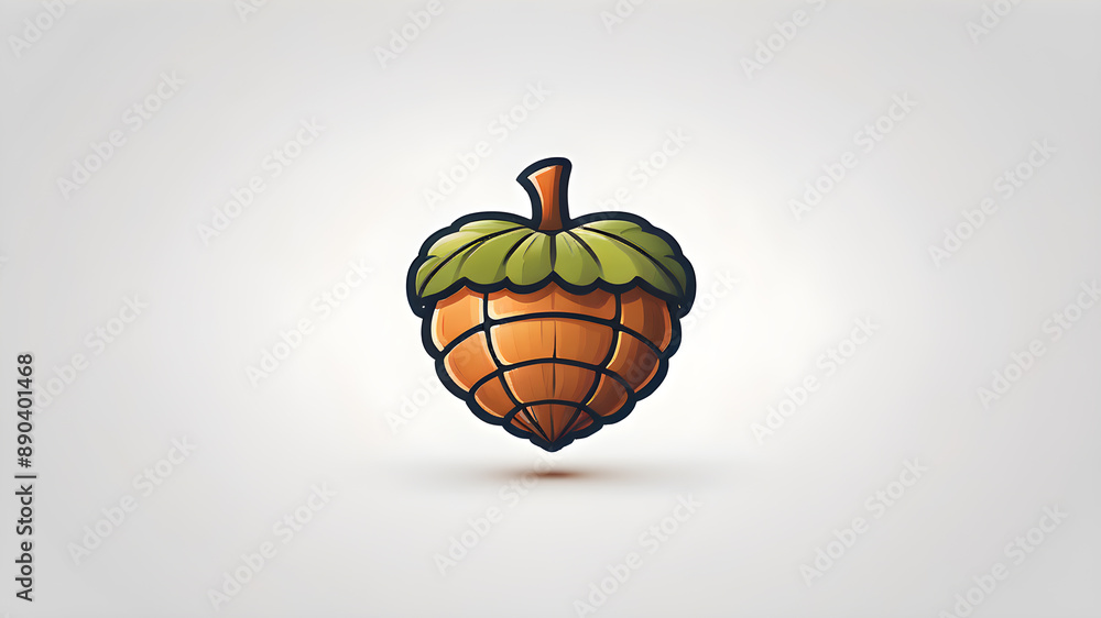 Acorn logo design icon on white background. Generative AI