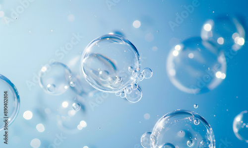 Wallpaper Mural oil bubbles floating against a light background. The bubbles are semi-transparent with a reflective quality Torontodigital.ca