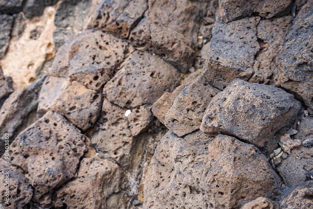 Detailaufnahme von Vulkansteinformationen auf Lanzarote Detailaufnahme von Vulkansteinformationen auf Lanzarote