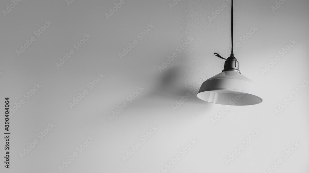Desk lamp hanging on a white wall Desk lamp hanging on a white wall