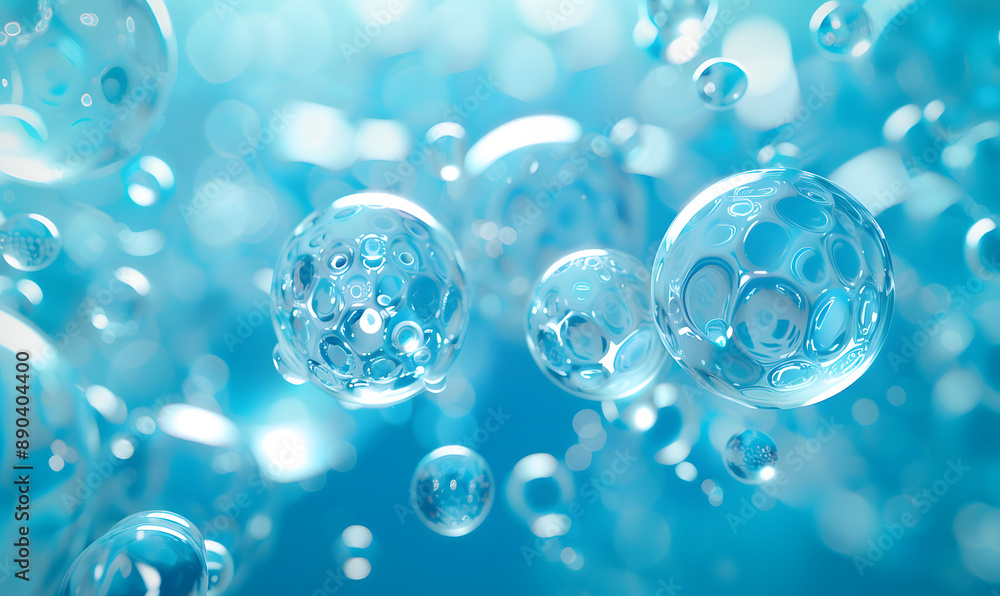 oil bubbles floating against a light background. The bubbles are semi-transparent with a reflective quality oil bubbles floating against a light background. The bubbles are semi-transparent with a reflective quality