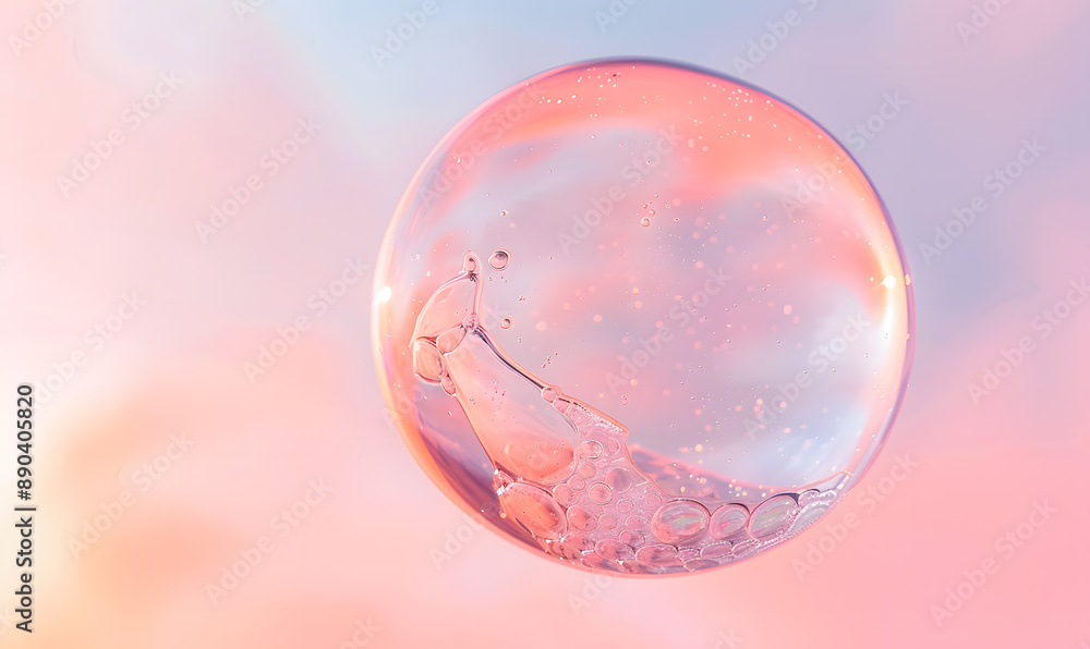 oil bubbles floating against a light background. The bubbles are semi-transparent with a reflective quality oil bubbles floating against a light background. The bubbles are semi-transparent with a reflective quality