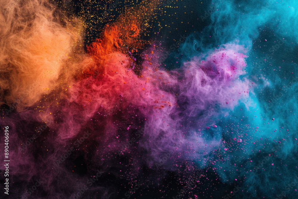 colored powder scattered on a black background colored powder scattered on a black background