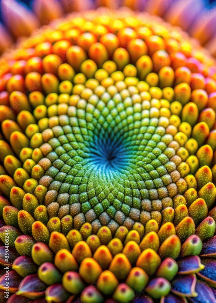 Close-up of a vibrant and colorful fractal pattern. Close-up of a vibrant and colorful fractal pattern.