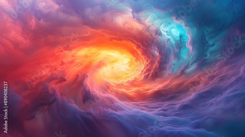 Vibrant Swirling Sunrise Abstract Depiction of New Beginnings and Hope