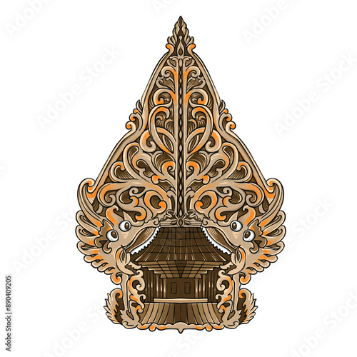 Gunungan. Indonesian Shadow Puppet Vector