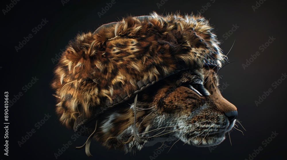 Obraz premium high-resolution, ultra-realistic, 4K, cinematic image of a coonskin hat 