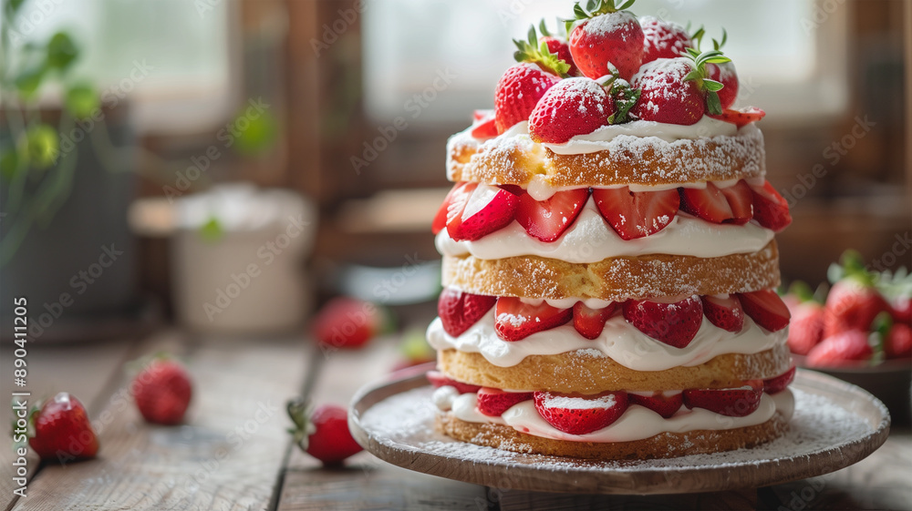 Fototapeta premium イチゴショートケーキ
