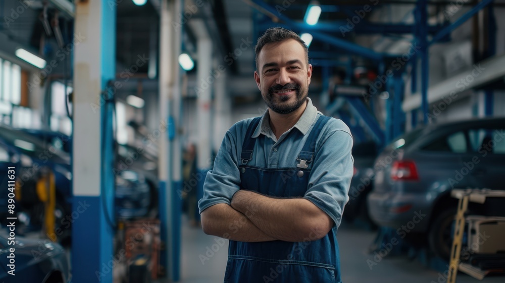 The confident car mechanic The confident car mechanic