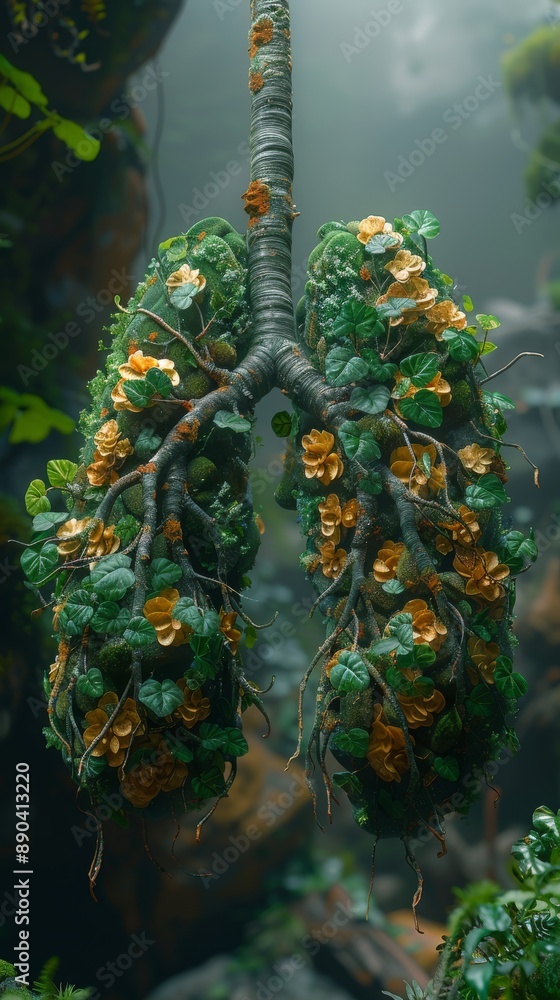 Lungs Crafted from Lush Green Foliage Lungs Crafted from Lush Green Foliage